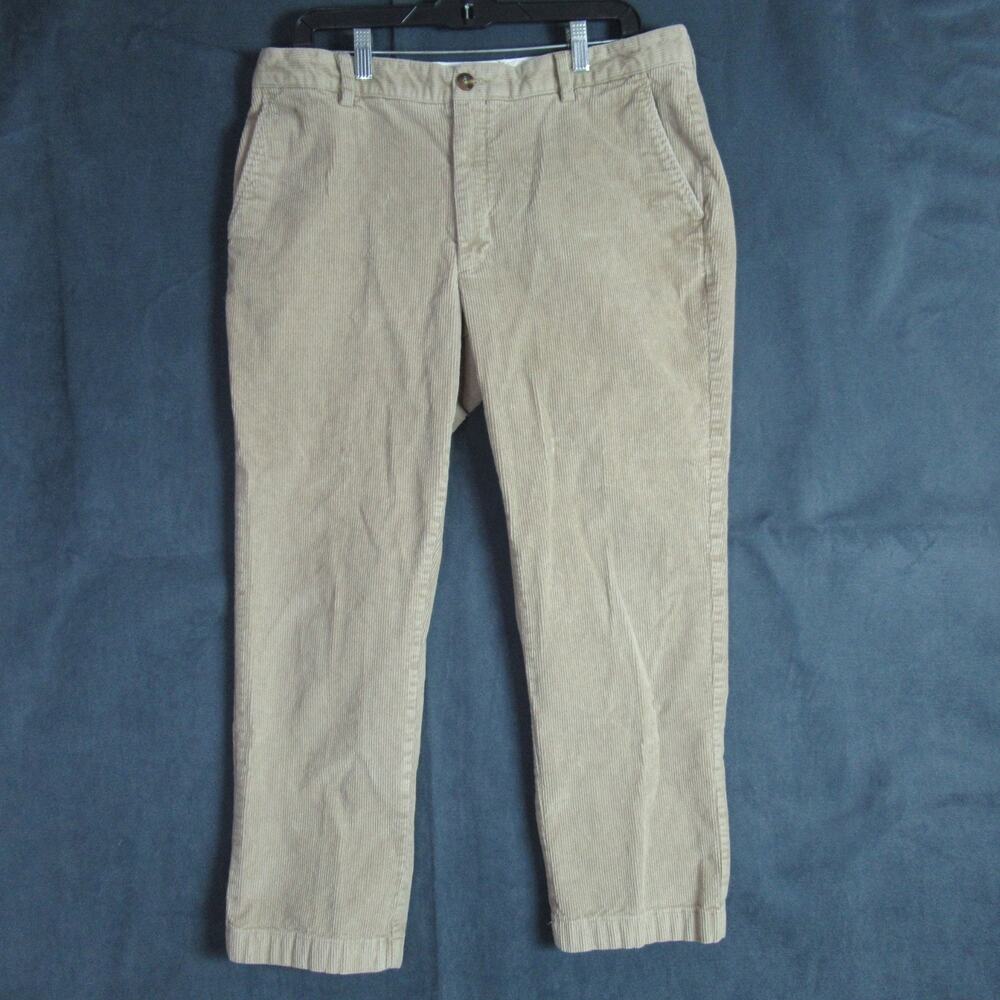LL Bean Pants Mens 36x28 Beige Corduroy Classic Fit Preppy Academia Professor